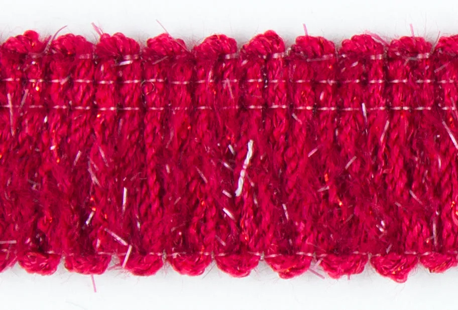 1"  Red Metallic Fringed Trim