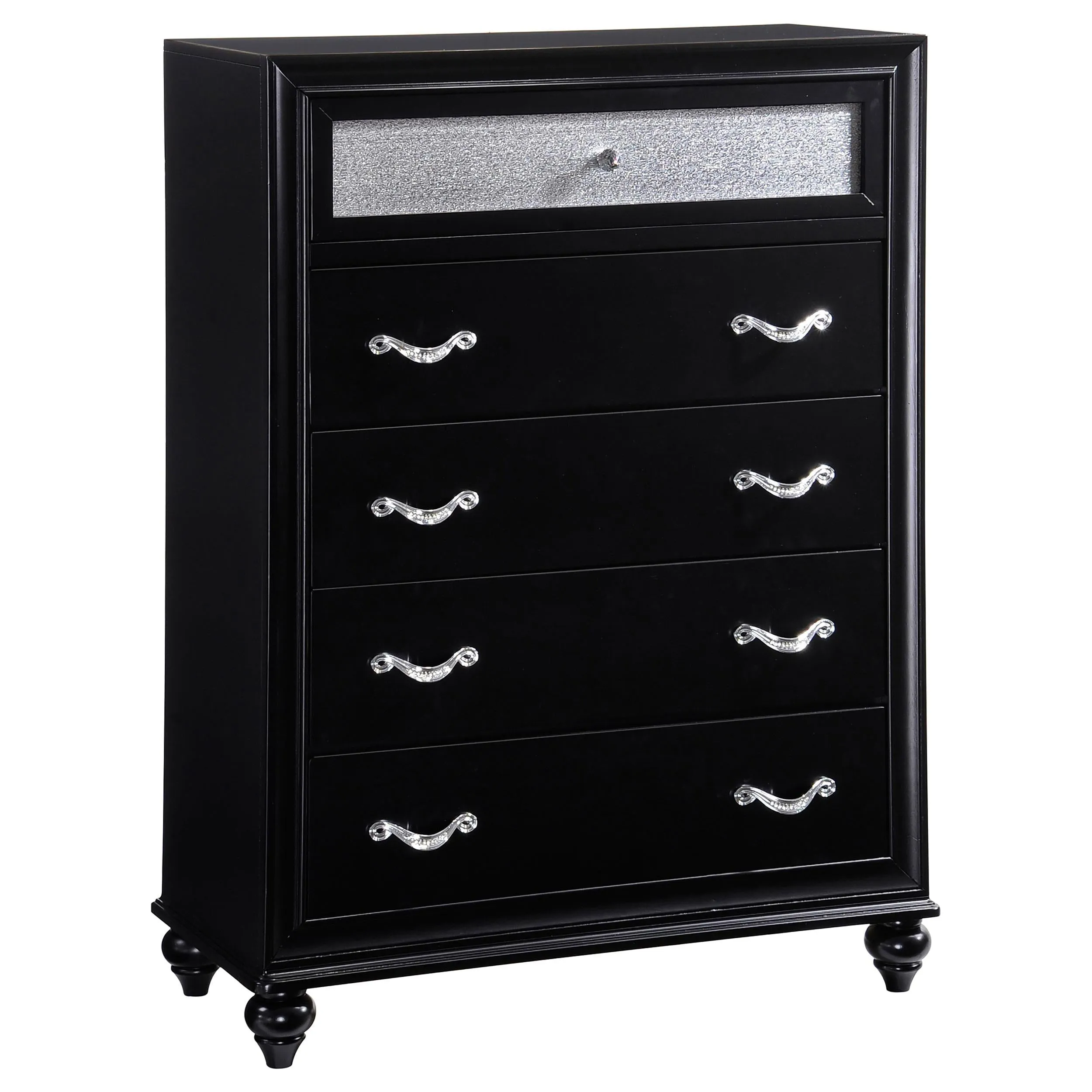 Barzini 5-drawer Rectangular Chest Black