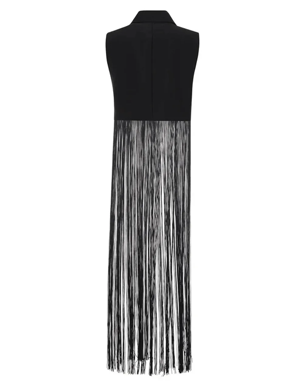 Black Atlas Fringed Sleeveless Blazer