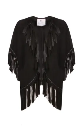 Black Suede Fringe Bolero