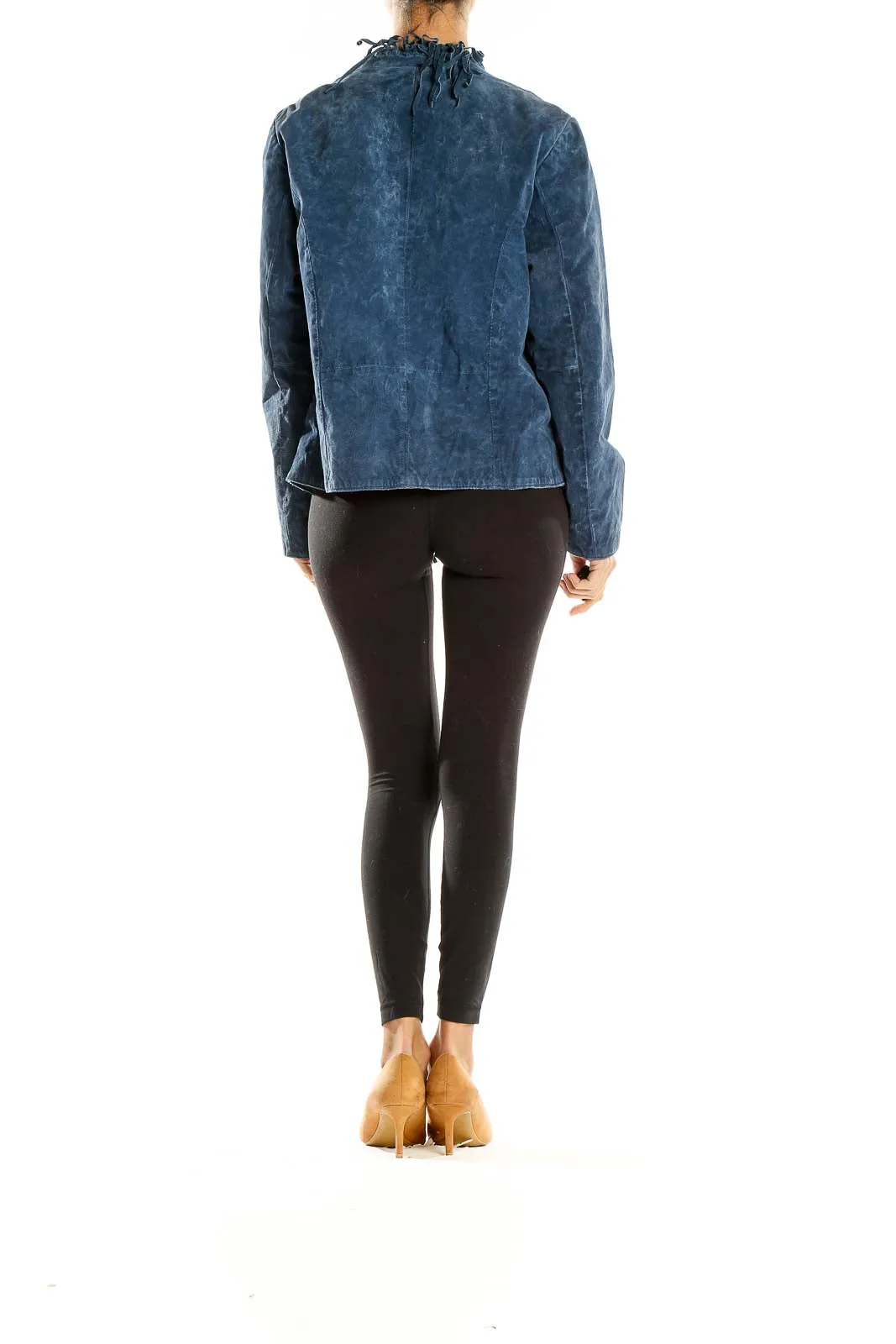 Blue Suede Fringe Jacket