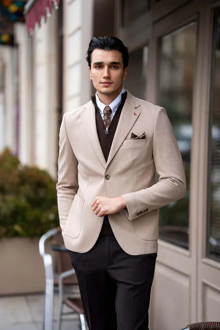 Brabion Classic Men's Beige Blazer