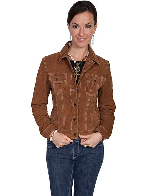 Cafe Brown Suede Jean Jacket at Bourbon Cowgirl