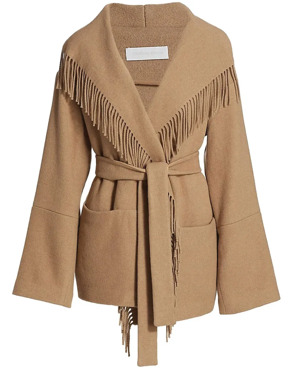 Camel Rowen Fringe Jacket