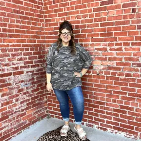 Camo Waffle Dolmon Top