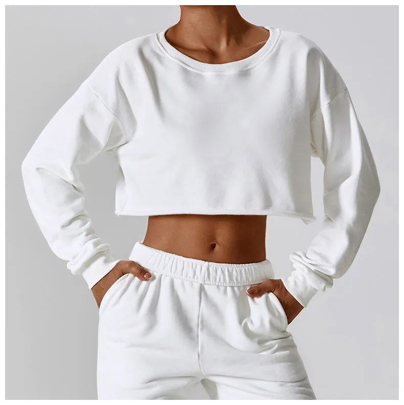 Cashmere Plush Waffle Cropped Long Sleeve