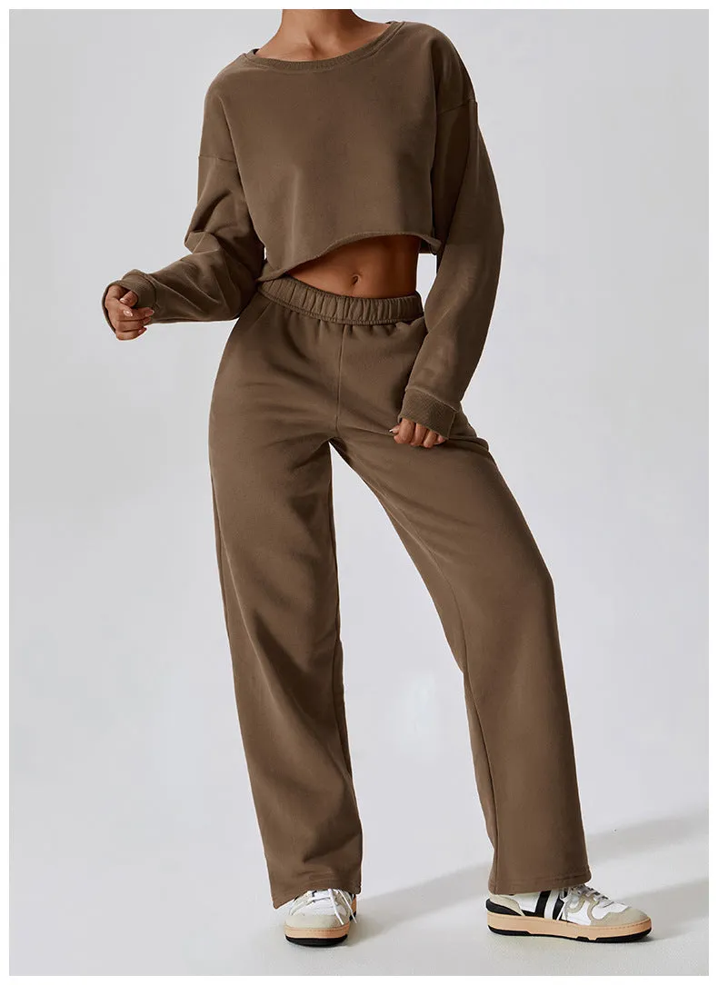 Cashmere Plush Waffle Cropped Long Sleeve