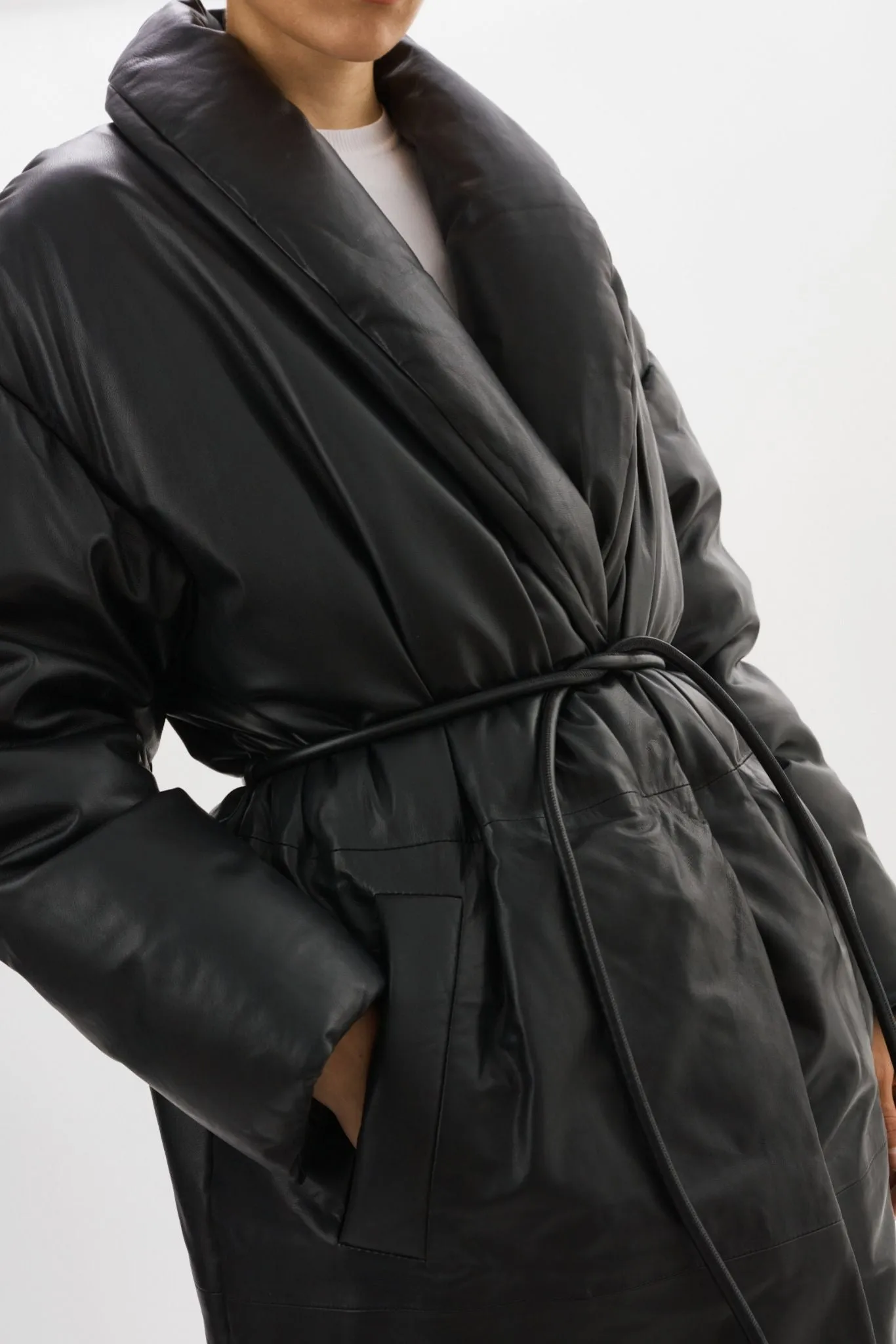 CATALINA | Oversized Leather Blanket Coat