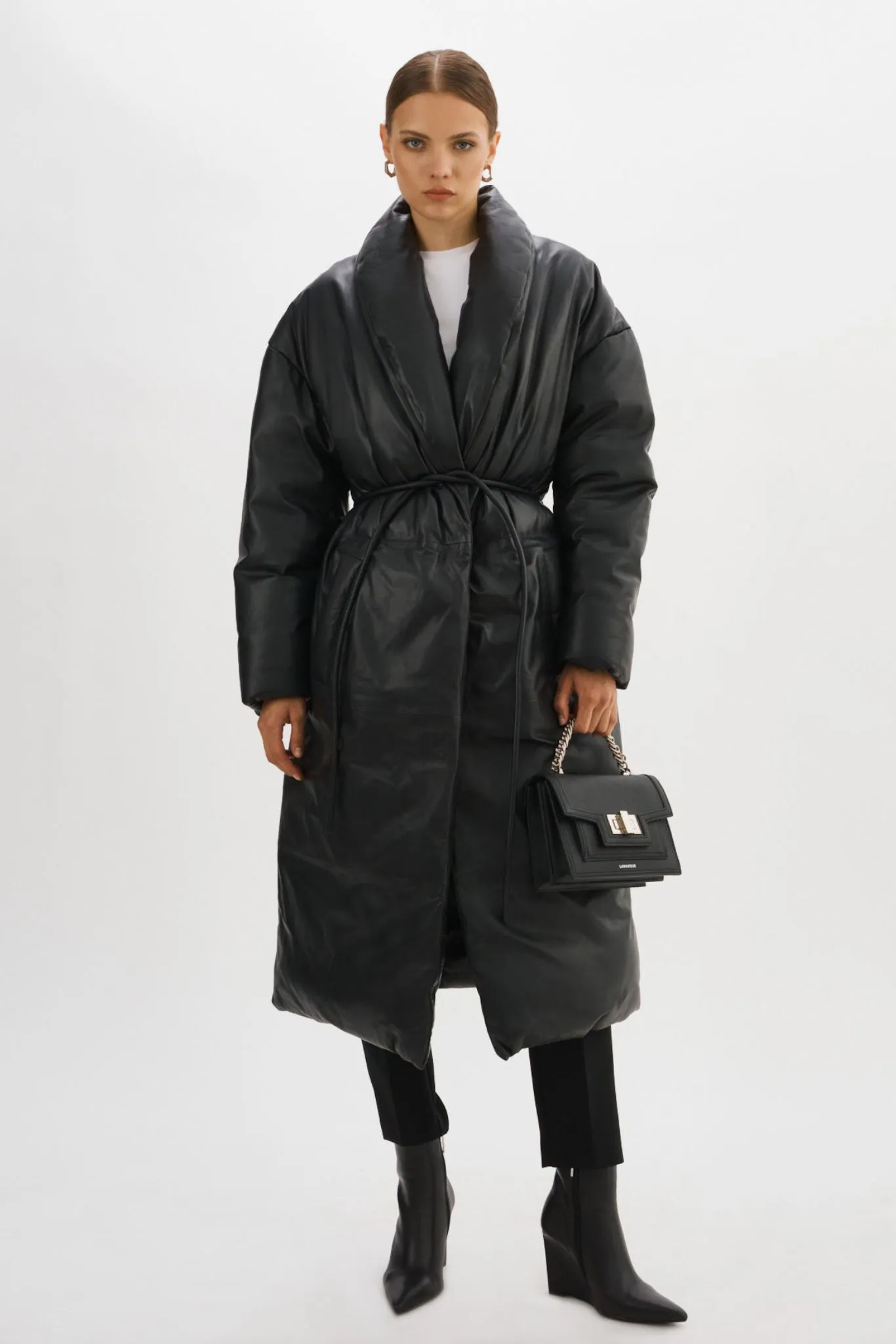 CATALINA | Oversized Leather Blanket Coat