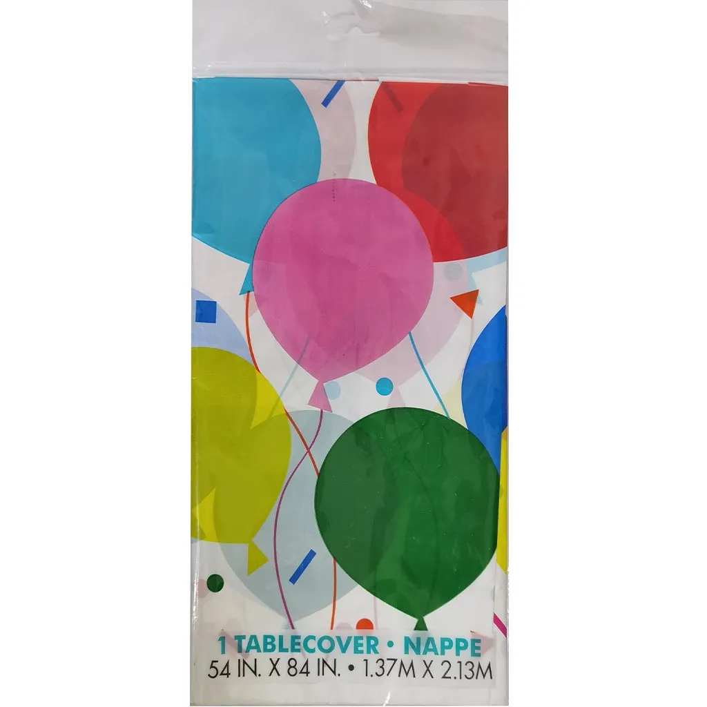 Colorful Balloons Plastic Tablecover 54 x 84