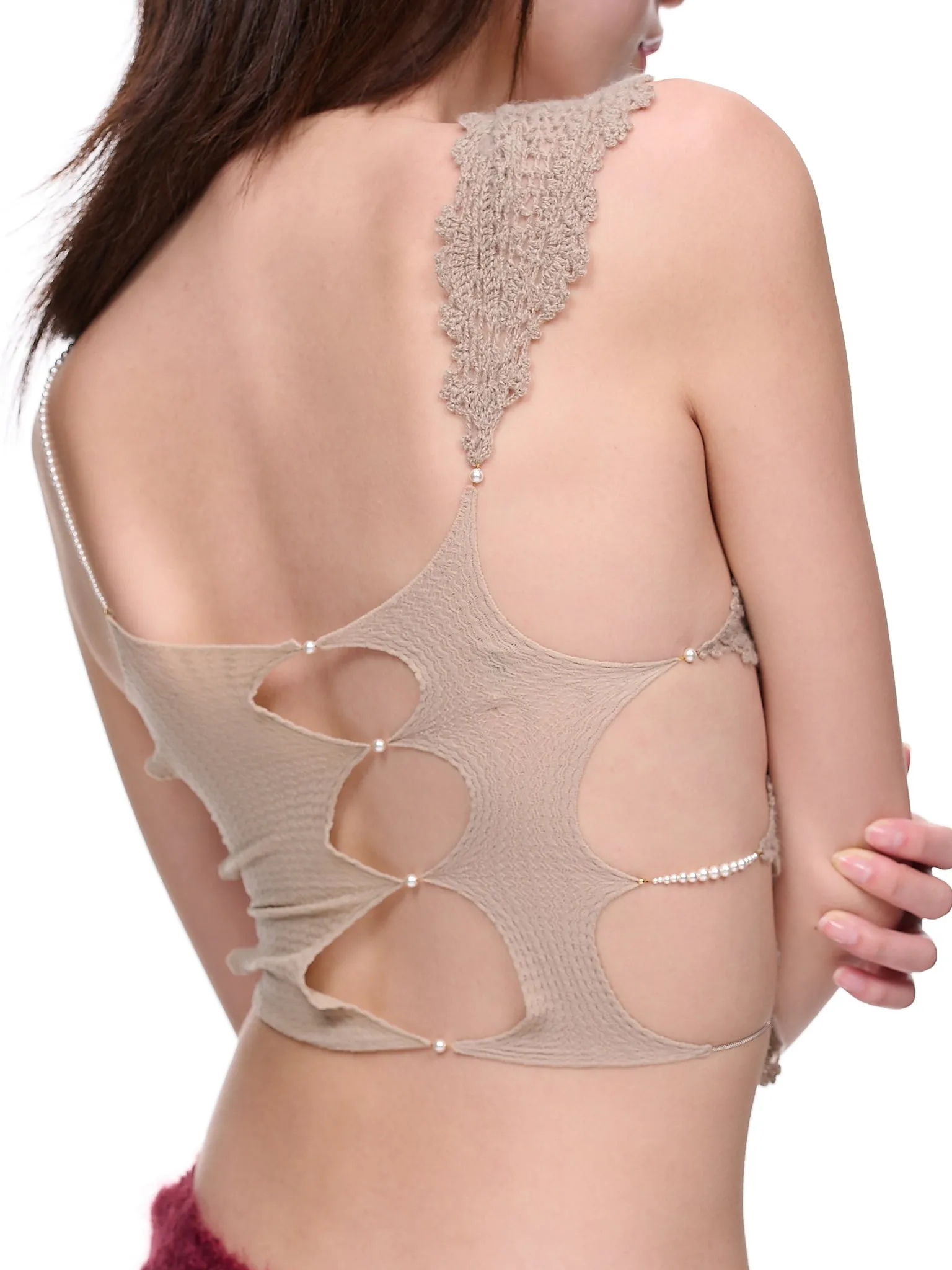 Crochet Leaf Cut-Out Top (CR02F-FICELLE)