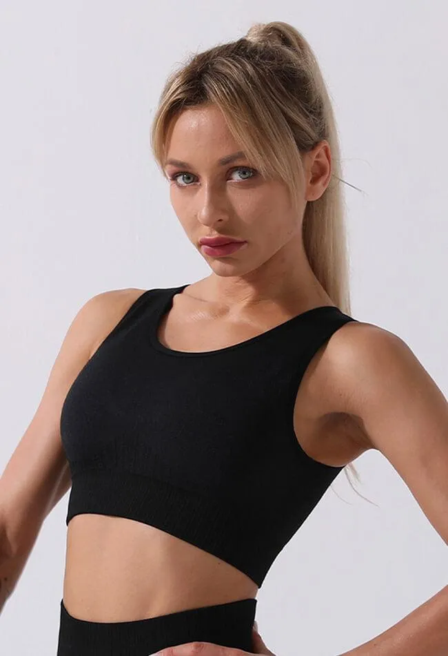 Cut-Out Printed Seamless Sports Bra - Hera