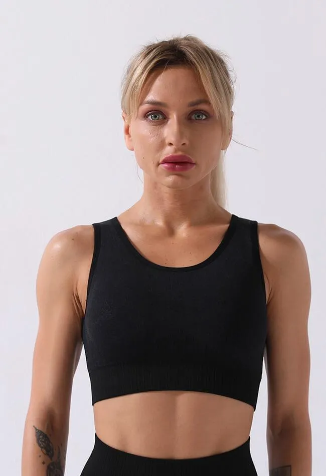 Cut-Out Printed Seamless Sports Bra - Hera