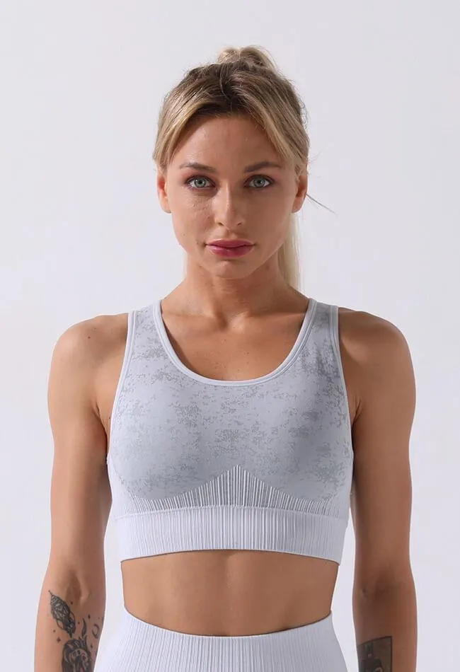 Cut-Out Printed Seamless Sports Bra - Hera