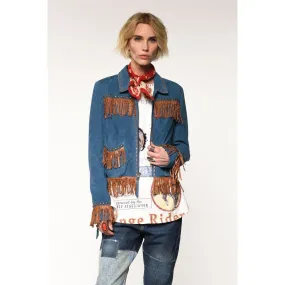 Double D Ranchwear Dark Bandana Blue Roustabout Jacket