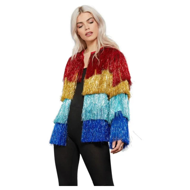 Fever Tinsel Festival Jacket, Rainbow