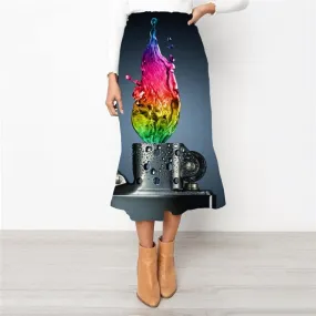 Flame Skirt Women Lighter Skirt Ladies Colorful High waist skirts