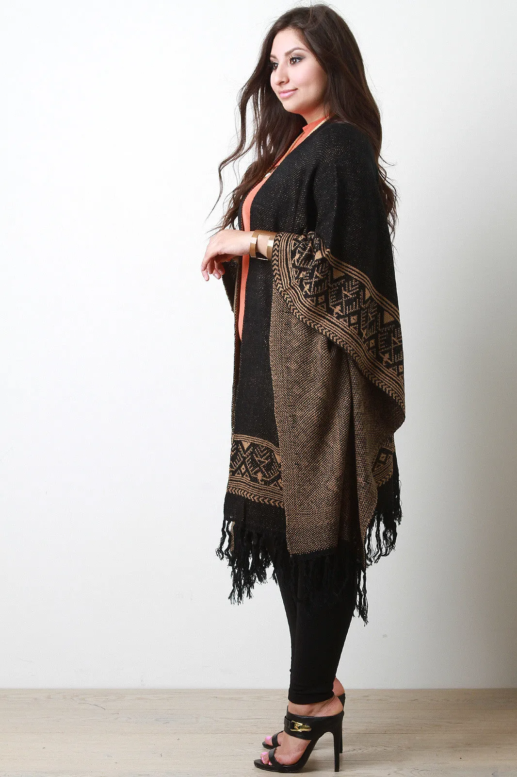 Fringe Poncho Cardigan