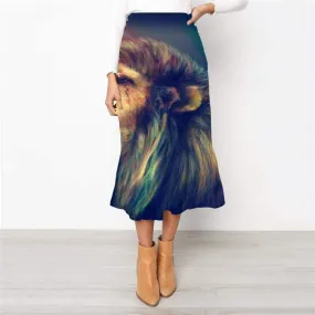 Lion Skirts Women Animal Rock Frauen Anime School skirt Colorful High waist skirts Graffiti Skirt Ladies