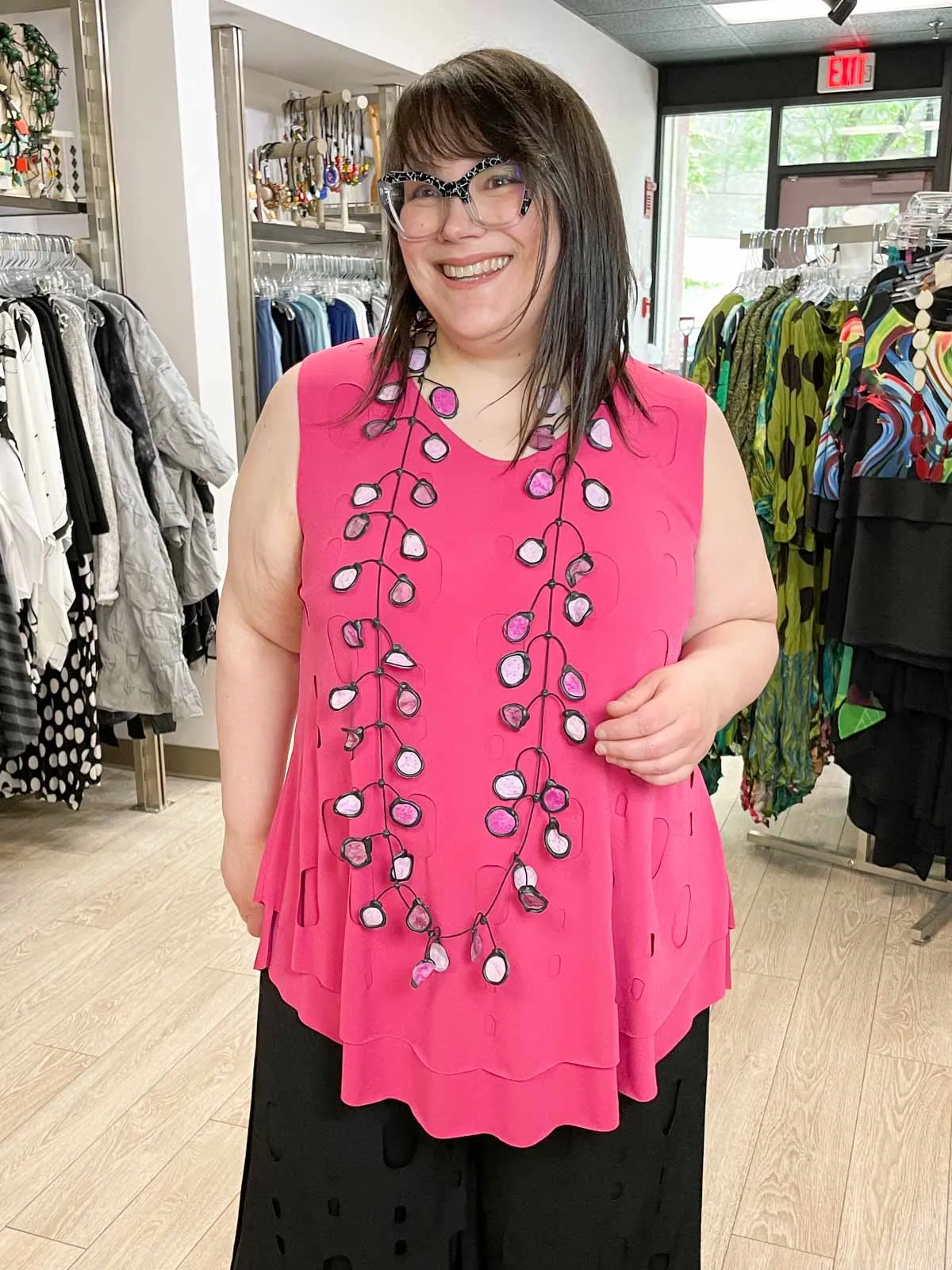 Marianna Tunic, Magenta Cut-Out