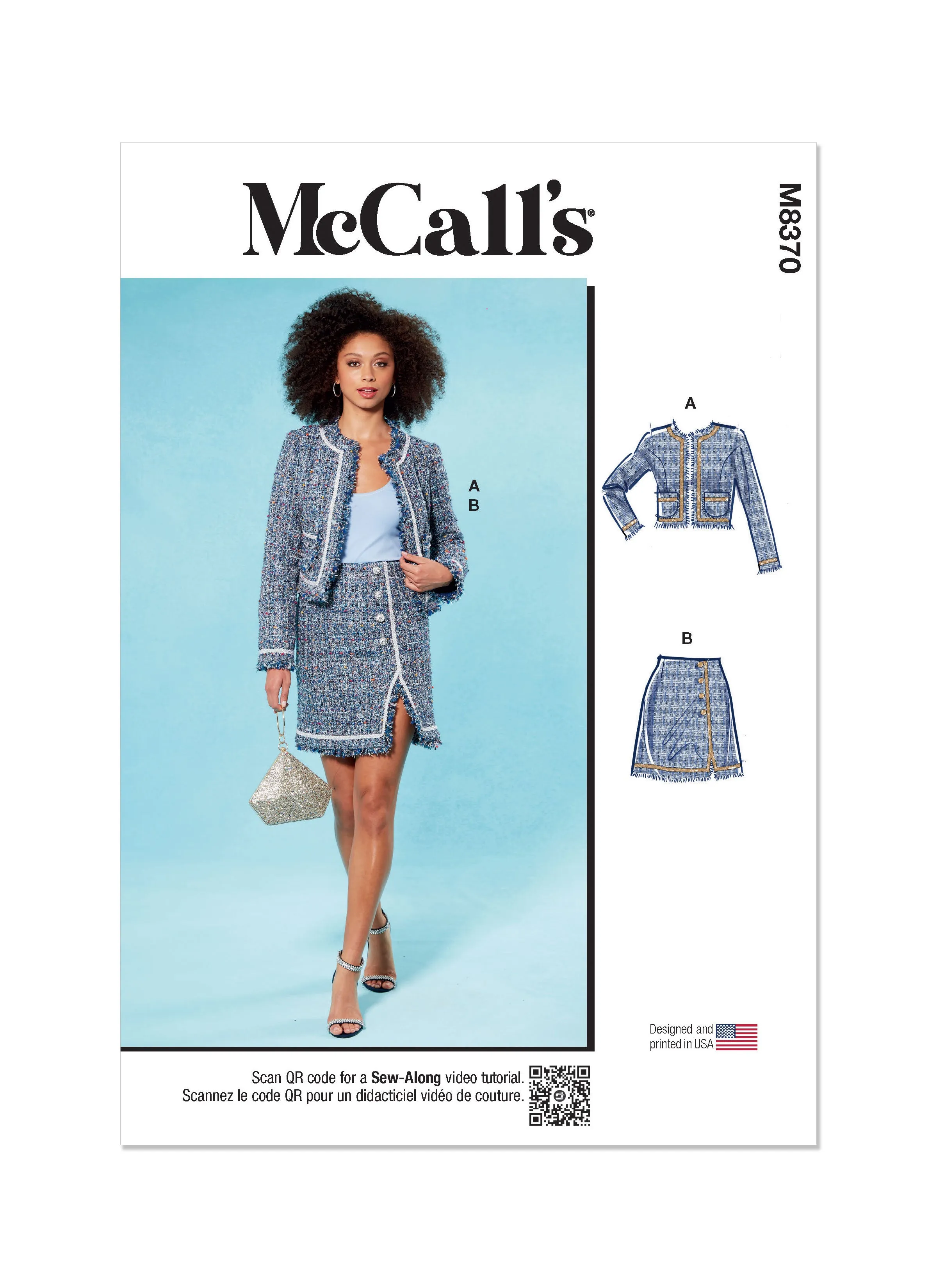 McCall's Sewing Pattern 8370 Misses' Jacket and Skirt