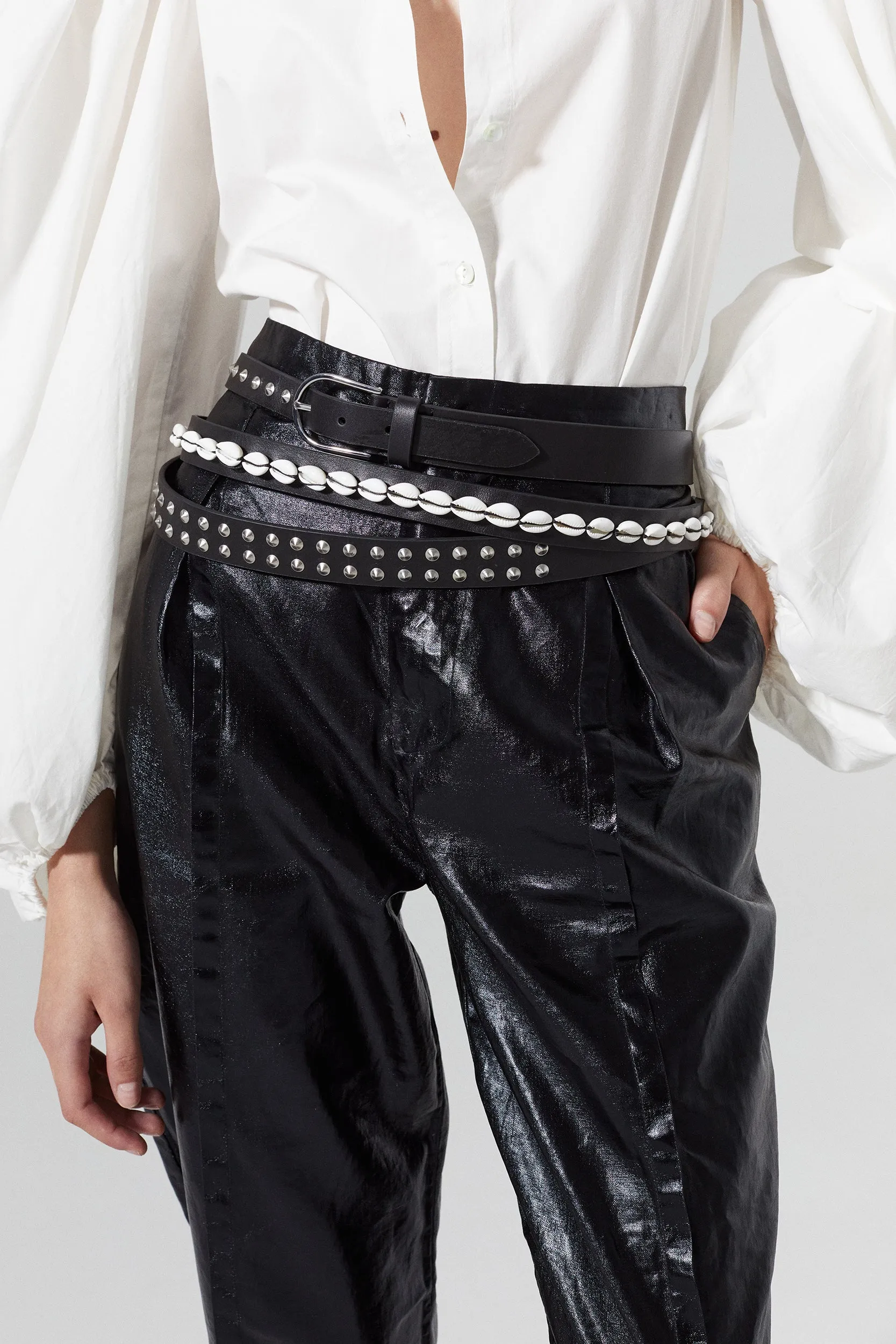 Mercer Metallic Linen Pants - Black