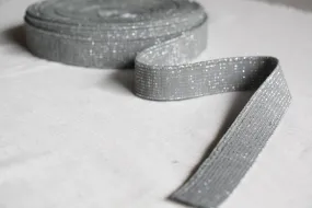 Metallic Fancy Elastic (25mm/ 1") - Platinum Silver