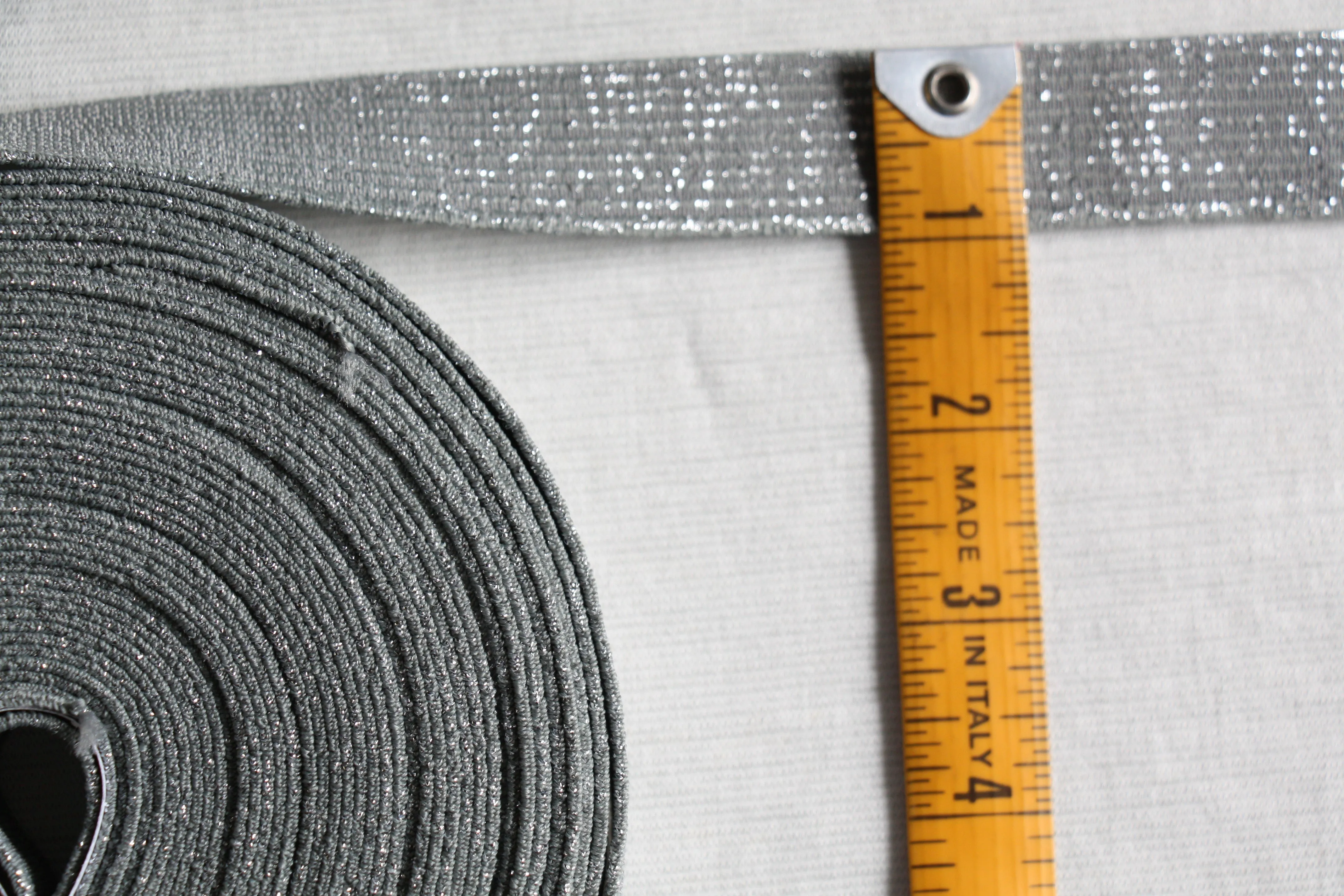 Metallic Fancy Elastic (25mm/ 1") - Platinum Silver