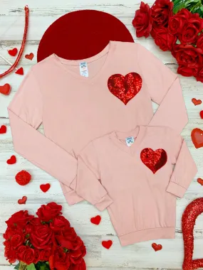 Mommy and Me Shining Heart Pink Top