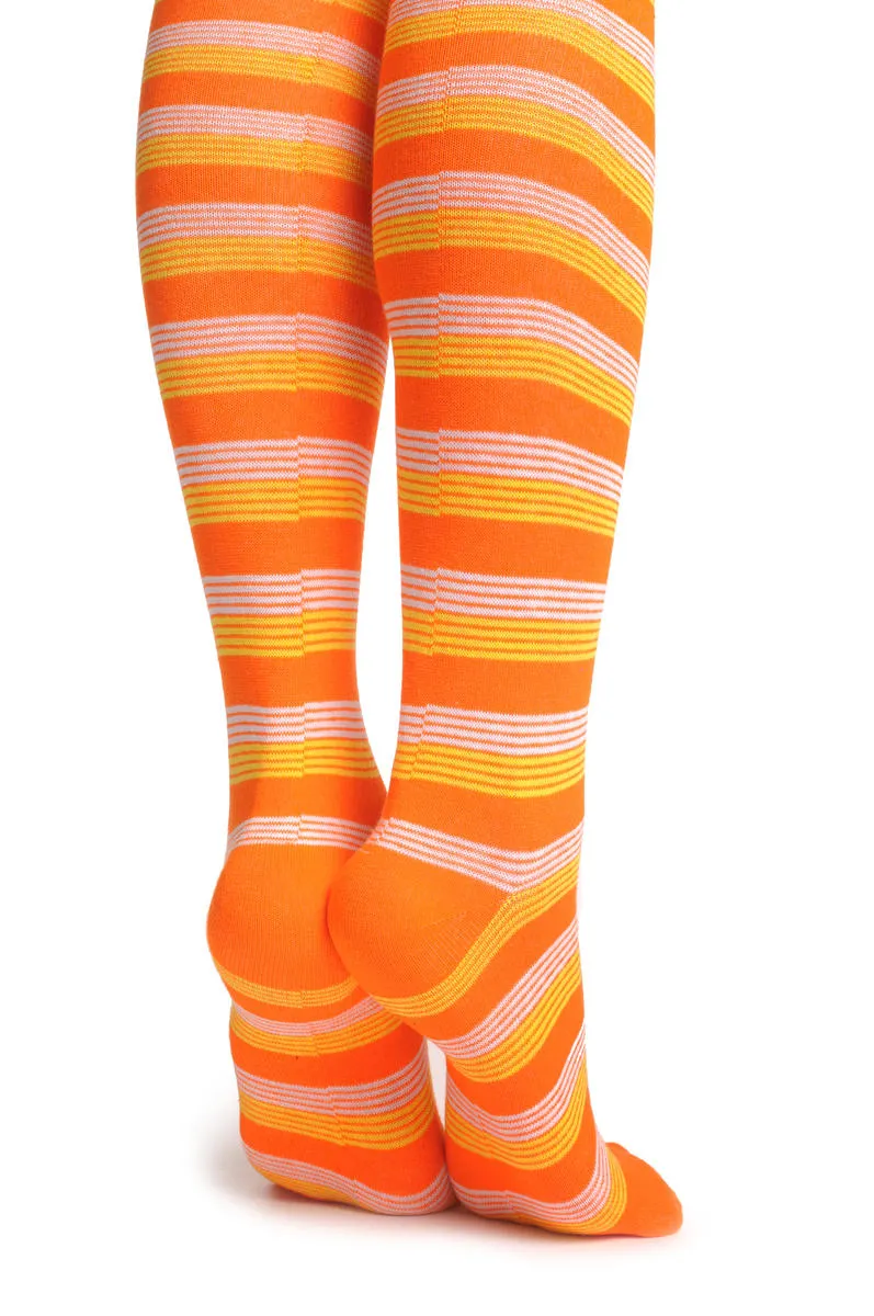 Orange Yellow & White Thin Stripes