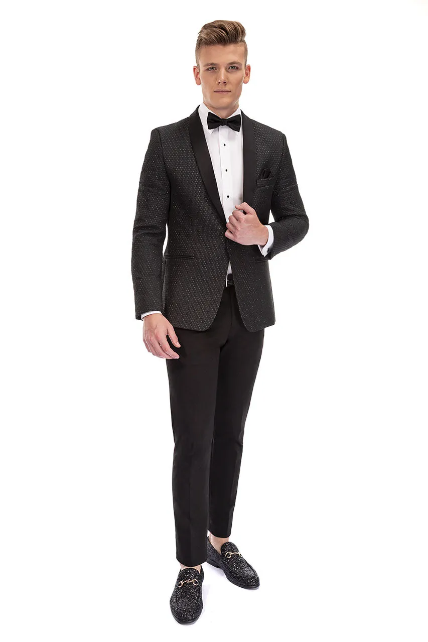 "Austin Diamond" Black Shawl Tuxedo Jacket (Separates)