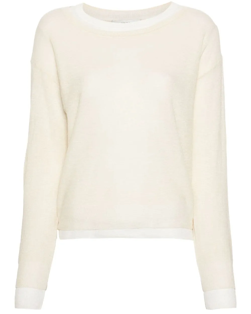 Sand and Off White Double Layer Sweater