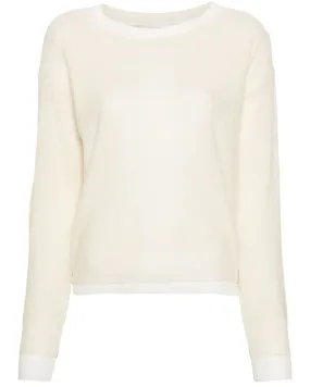 Sand and Off White Double Layer Sweater