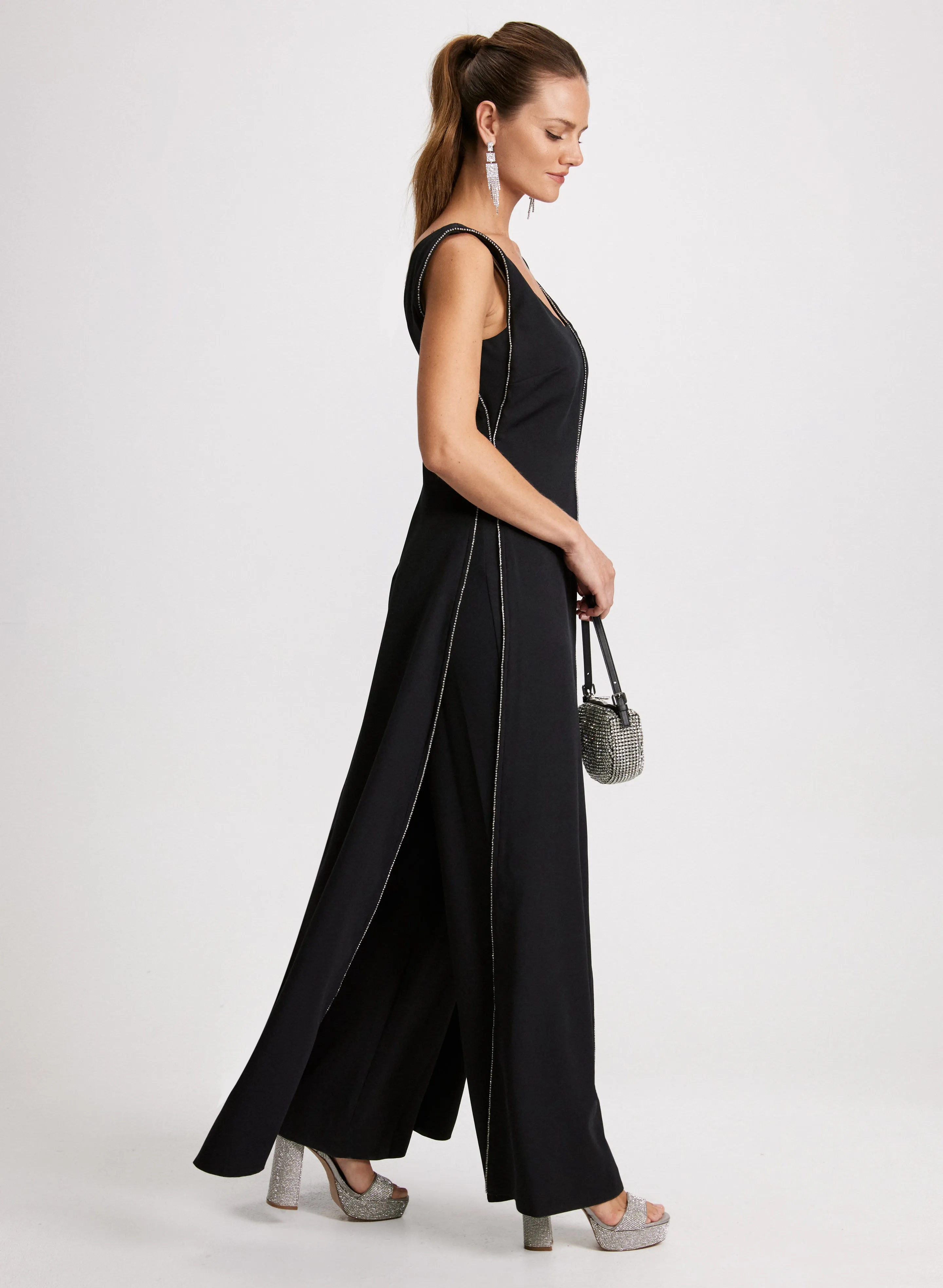 Shimmering Trim Jumpsuit