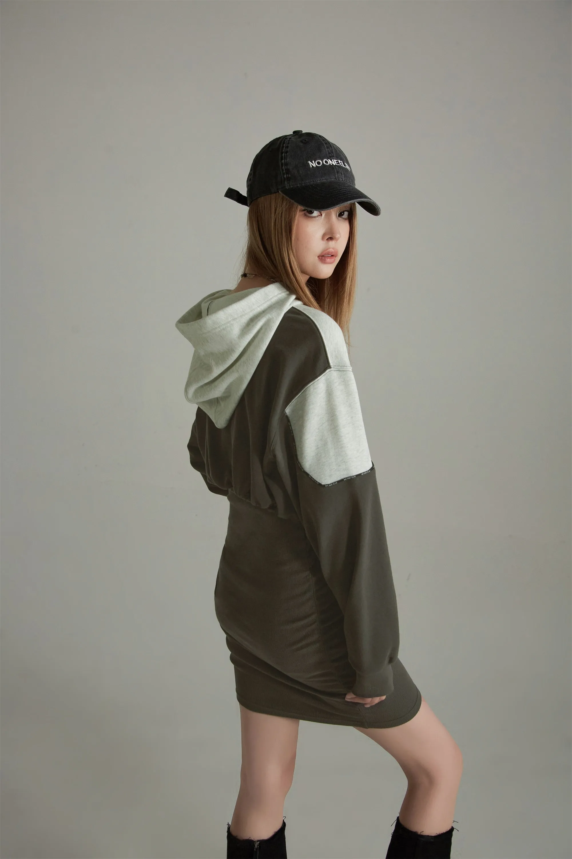 Simple Boxy Hooded Dress