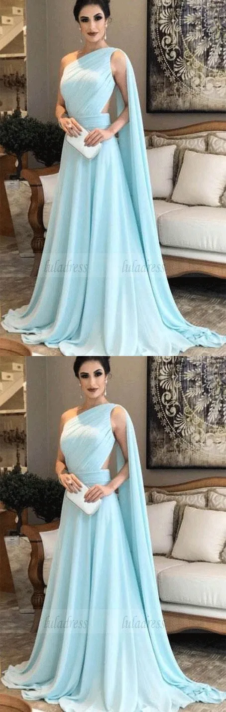 Simple chiffon prom dresses,floor length party dresses