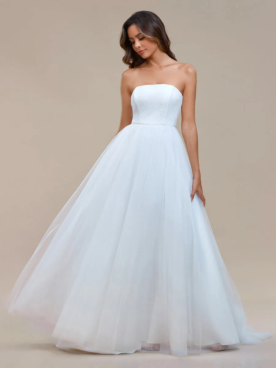 Simple Off Shoulder Mesh Wholesale Wedding Dresses