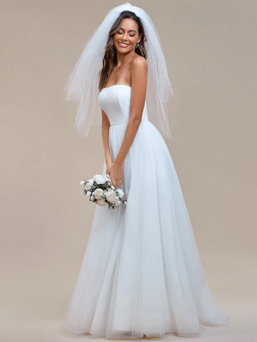 Simple Off Shoulder Mesh Wholesale Wedding Dresses