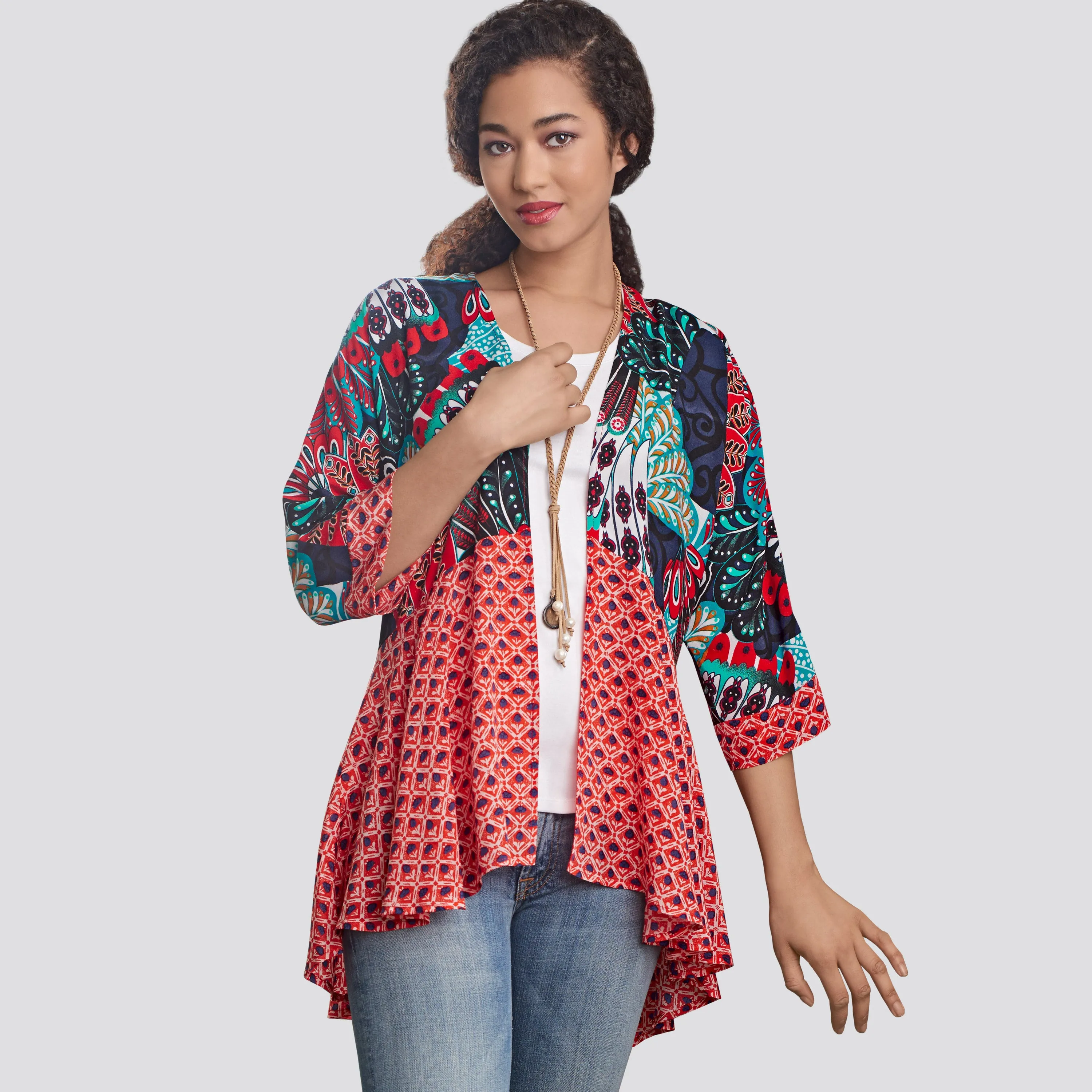 Simplicity Pattern 8172 Misses' Fashion Kimonos with Length, Fabric and Trim Variations