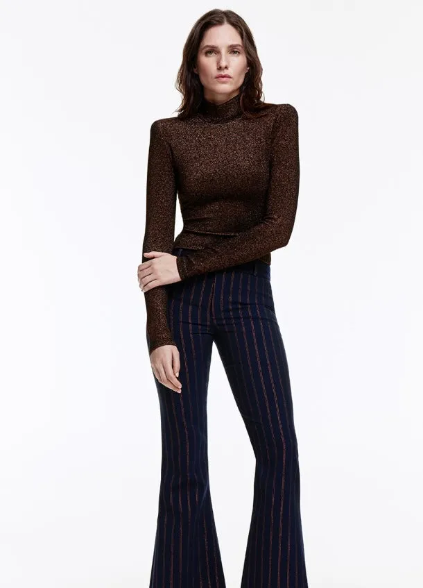 Sm24120 Metallic Stripe Flare Pant