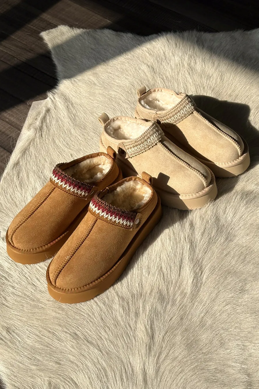 Storm Fur Lined Suede Platform Slippers by Matisse