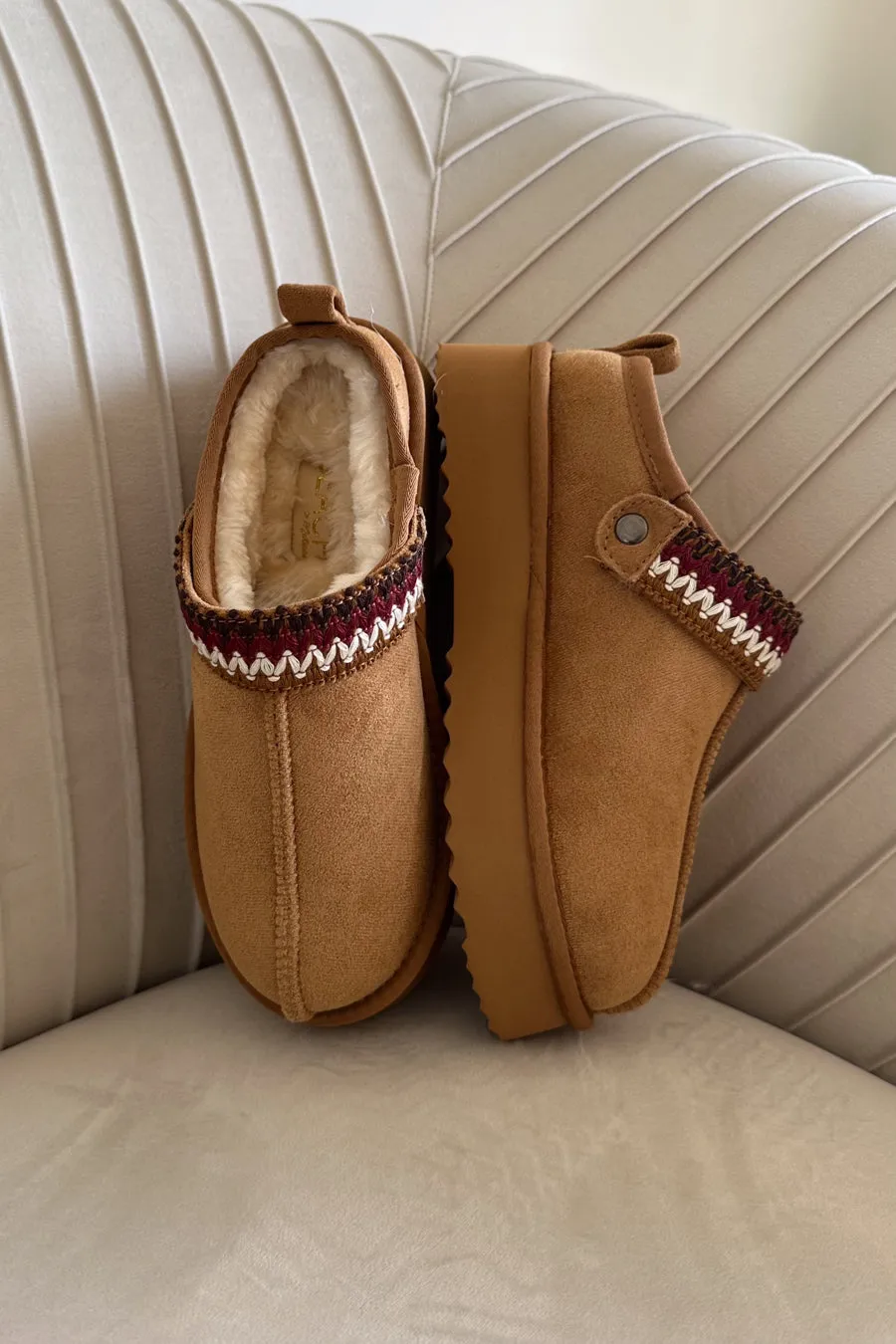 Storm Fur Lined Suede Platform Slippers by Matisse