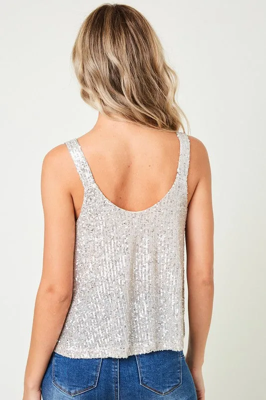 Times Square Sleeveless Sequin Top