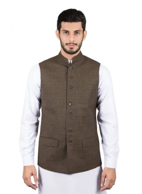 Waist Coat - Worsted Tweed Green Checks